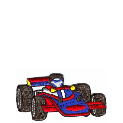 Racerbil i blått och rött