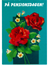 Litet blått kort med röda rosor
