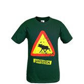 T-shirt Älgvarning Grön S