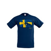 T-shirt Älg Svensk flagga/blå XL