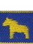 Hemslöjdsband Blått med dalahästar 13 mm